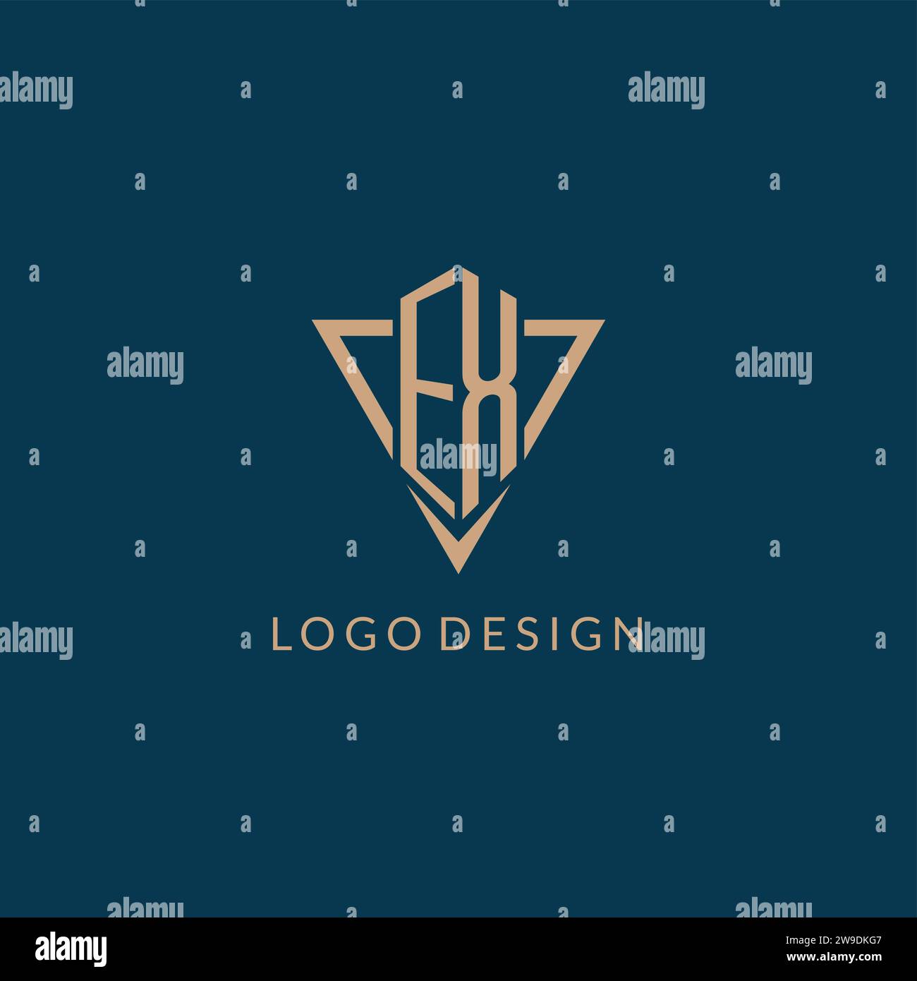 EX logo initials triangle shape style, creative logo design vector graphic Stock Vector