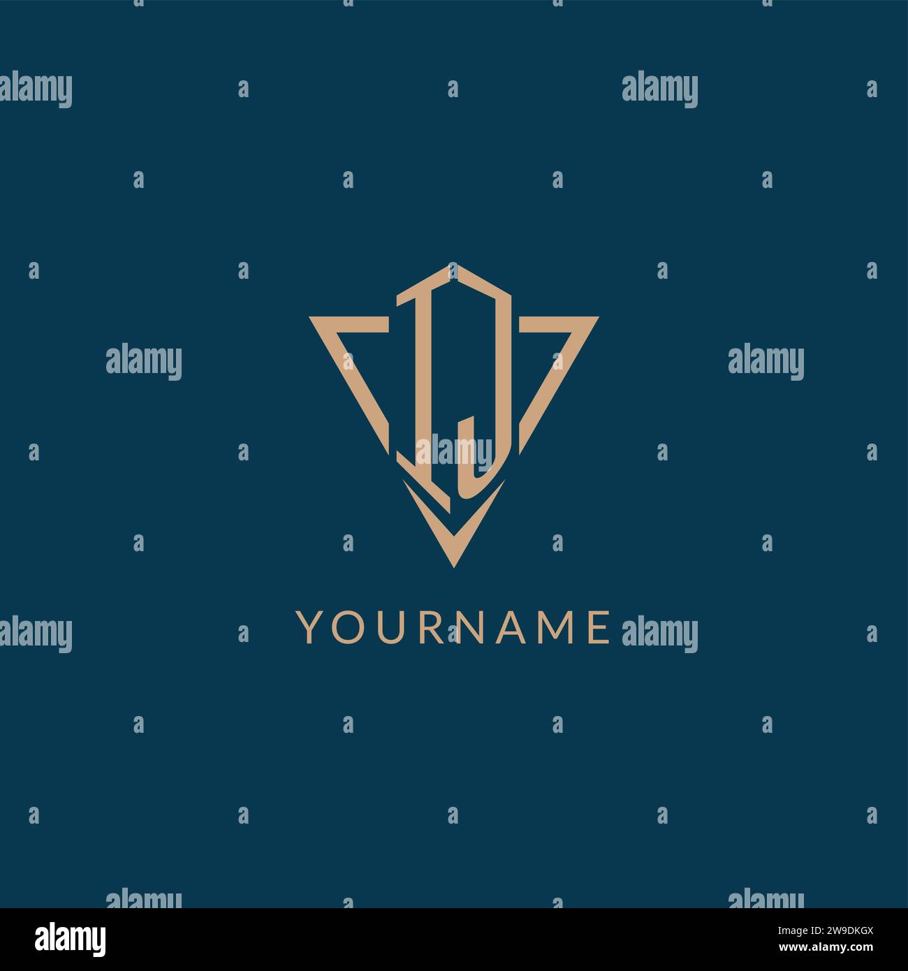 IJ logo initials triangle shape style, creative logo design vector graphic Stock Vector