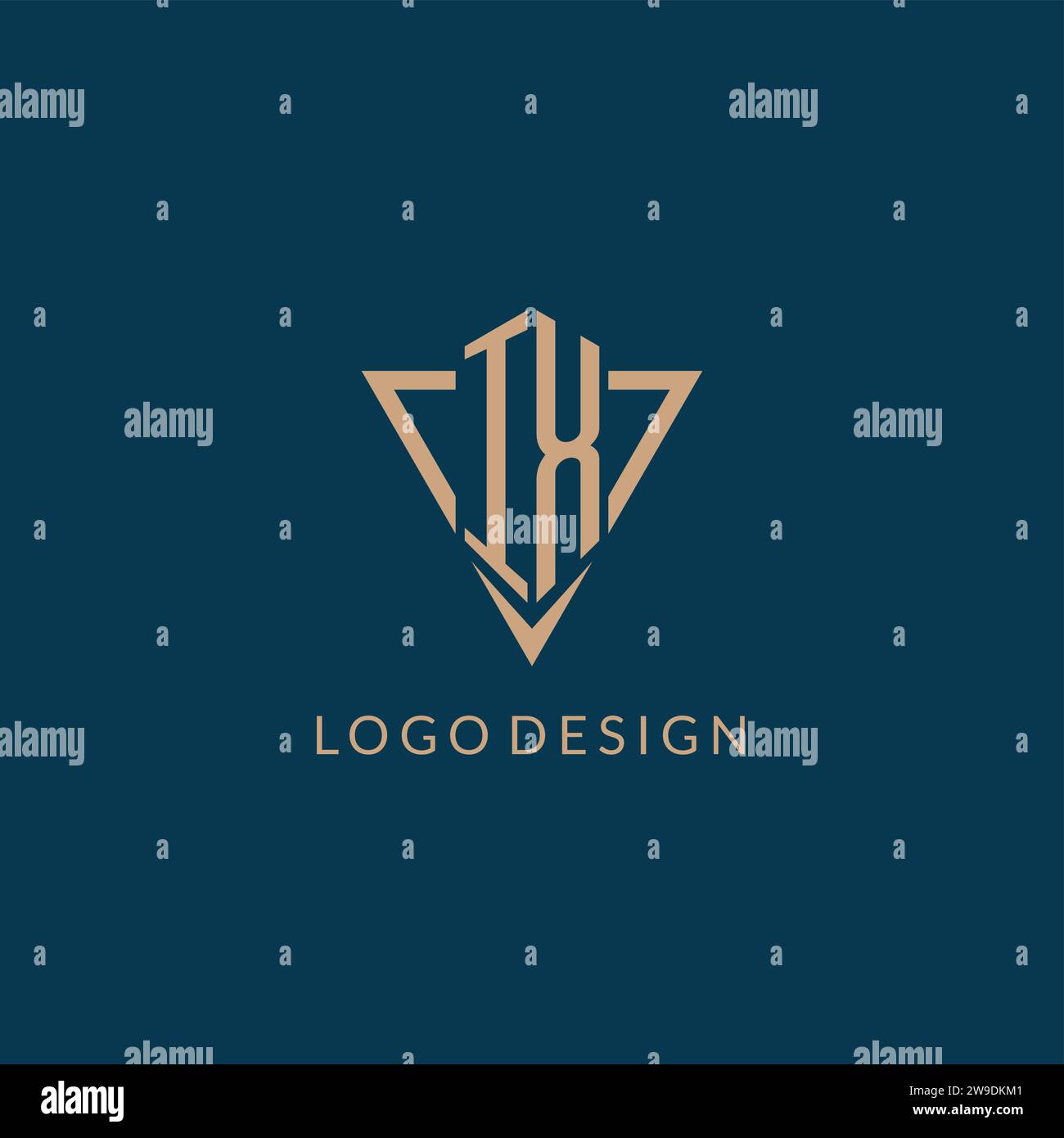 IX logo initials triangle shape style, creative logo design vector graphic Stock Vector