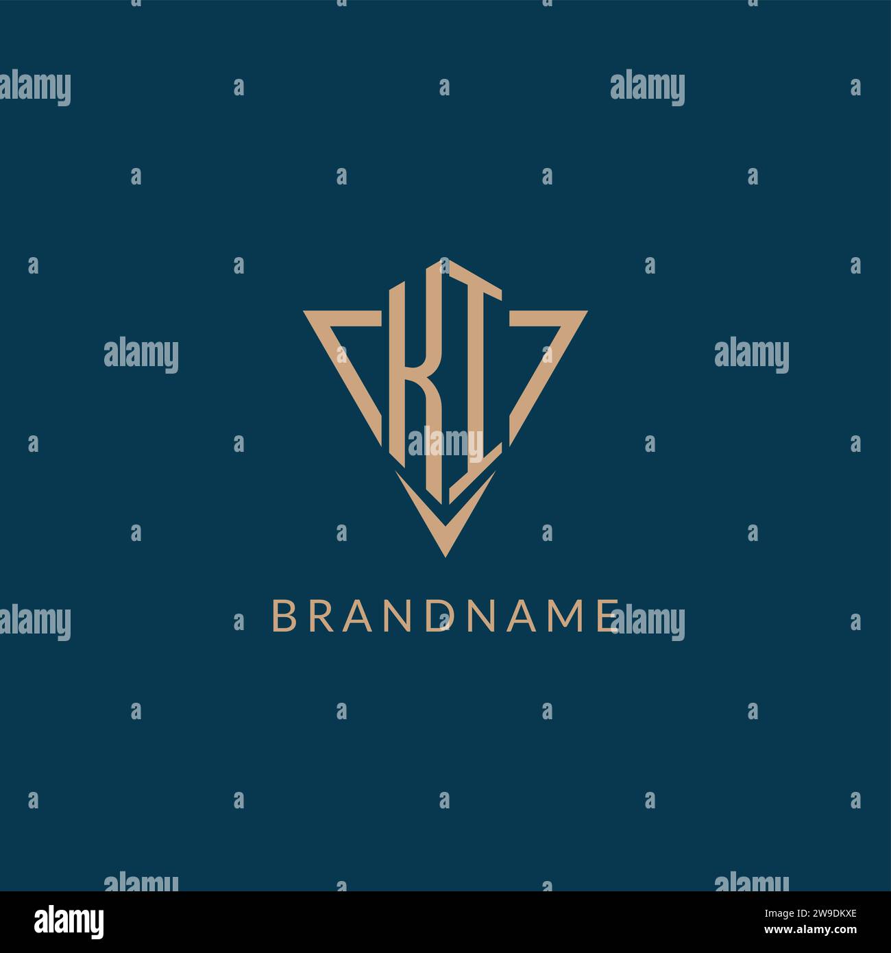 KI logo initials triangle shape style, creative logo design vector graphic Stock Vector