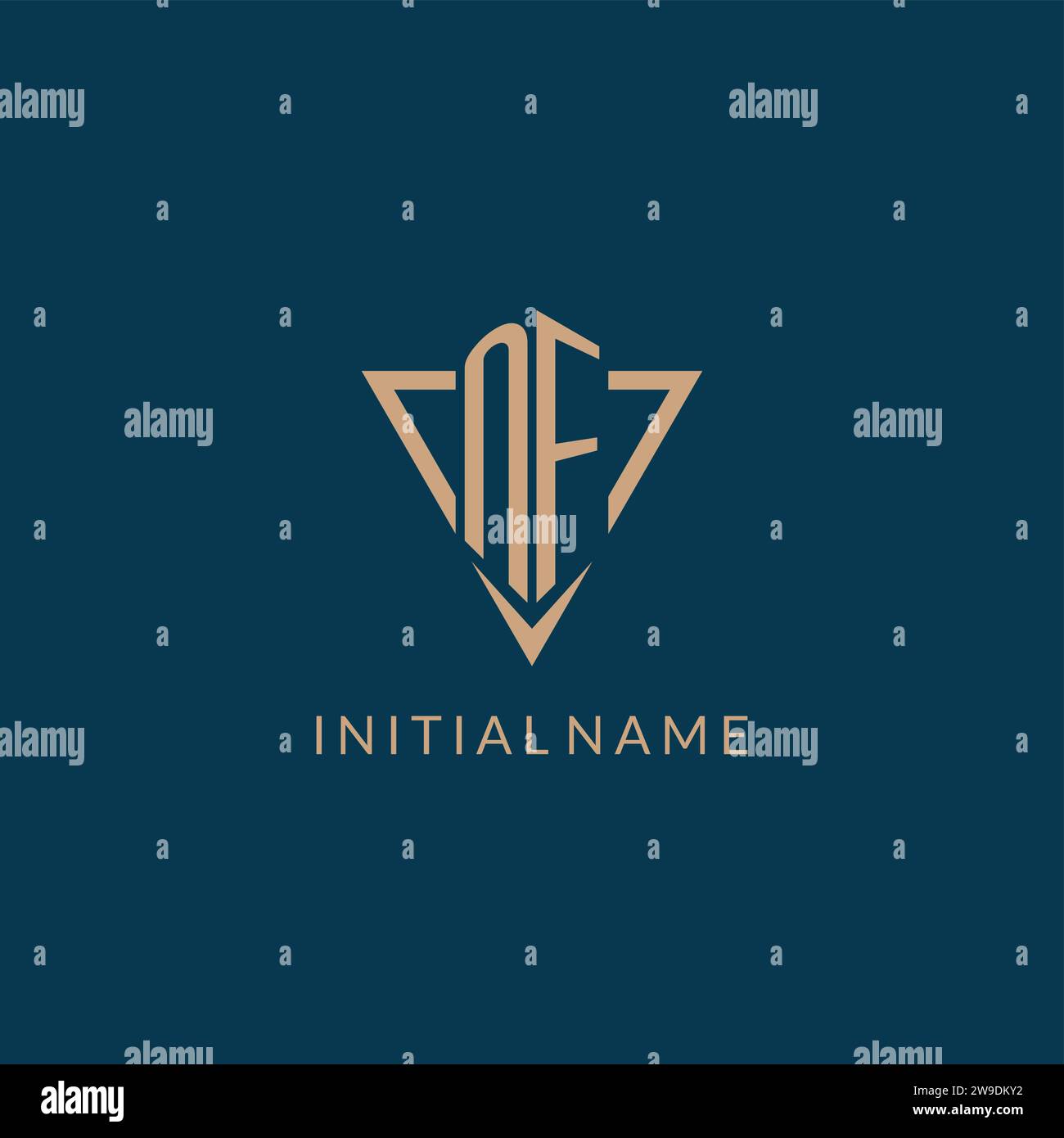 NF logo initials triangle shape style, creative logo design vector graphic Stock Vector