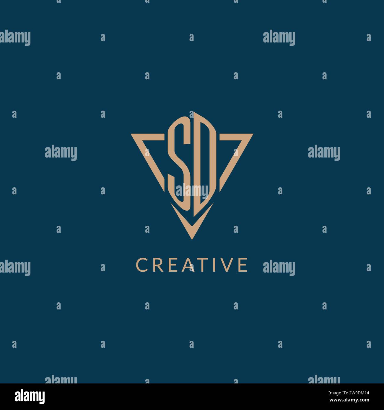 SD logo initials triangle shape style, creative logo design vector graphic Stock Vector