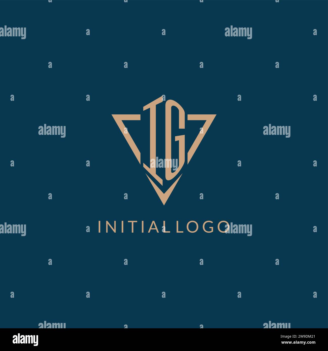 IG logo initials triangle shape style, creative logo design vector graphic Stock Vector