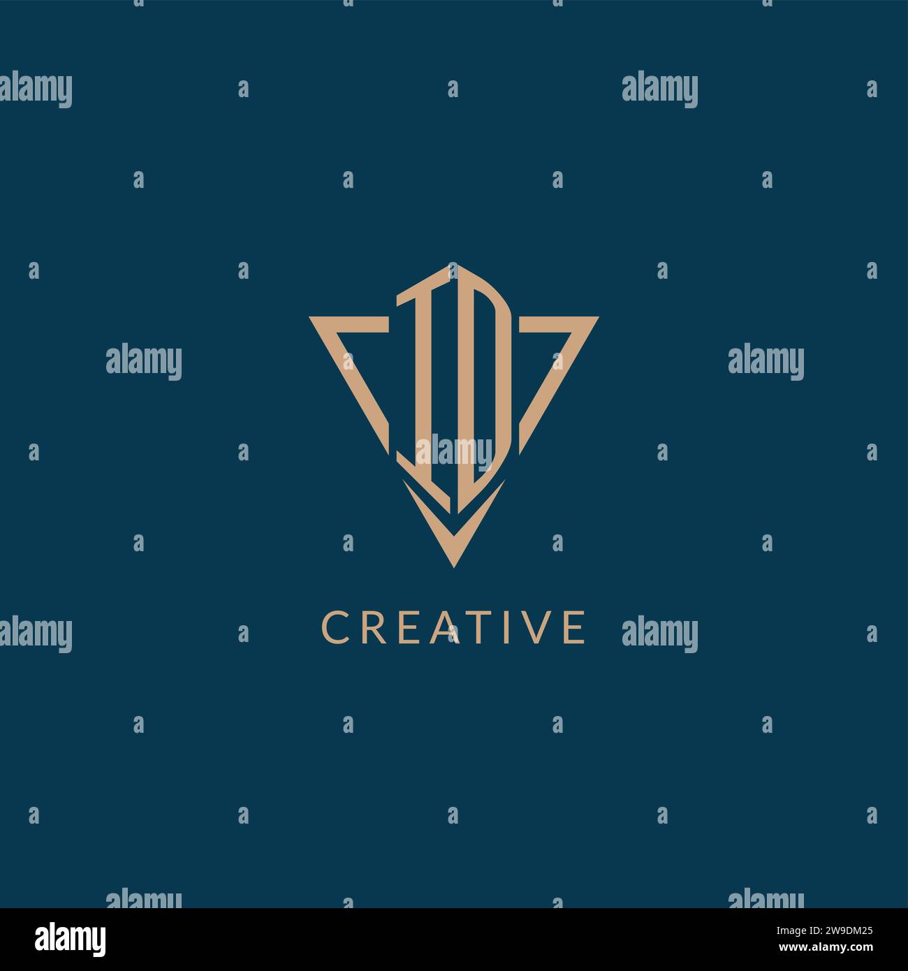 ID logo initials triangle shape style, creative logo design vector graphic Stock Vector