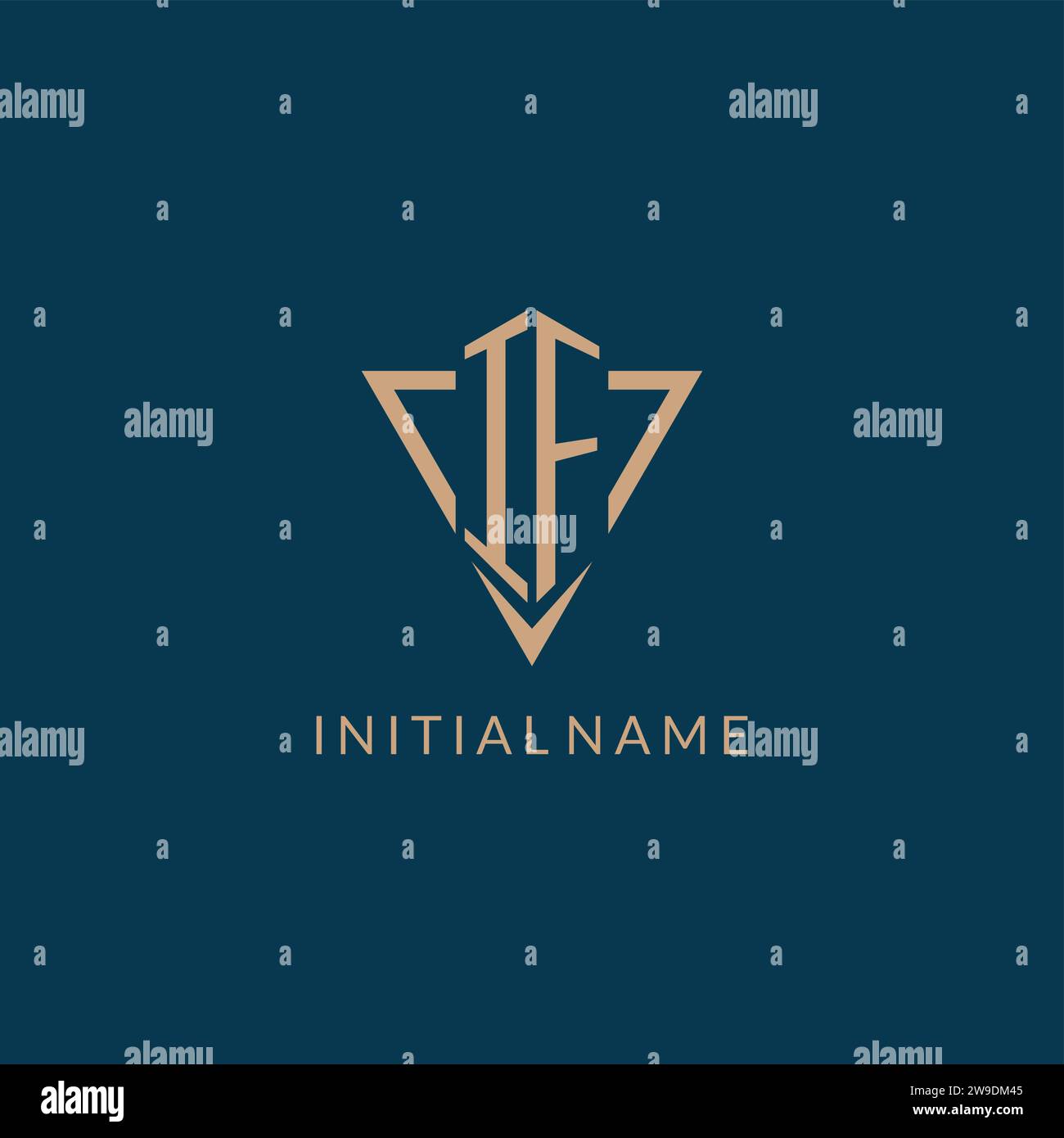 IF logo initials triangle shape style, creative logo design vector graphic Stock Vector