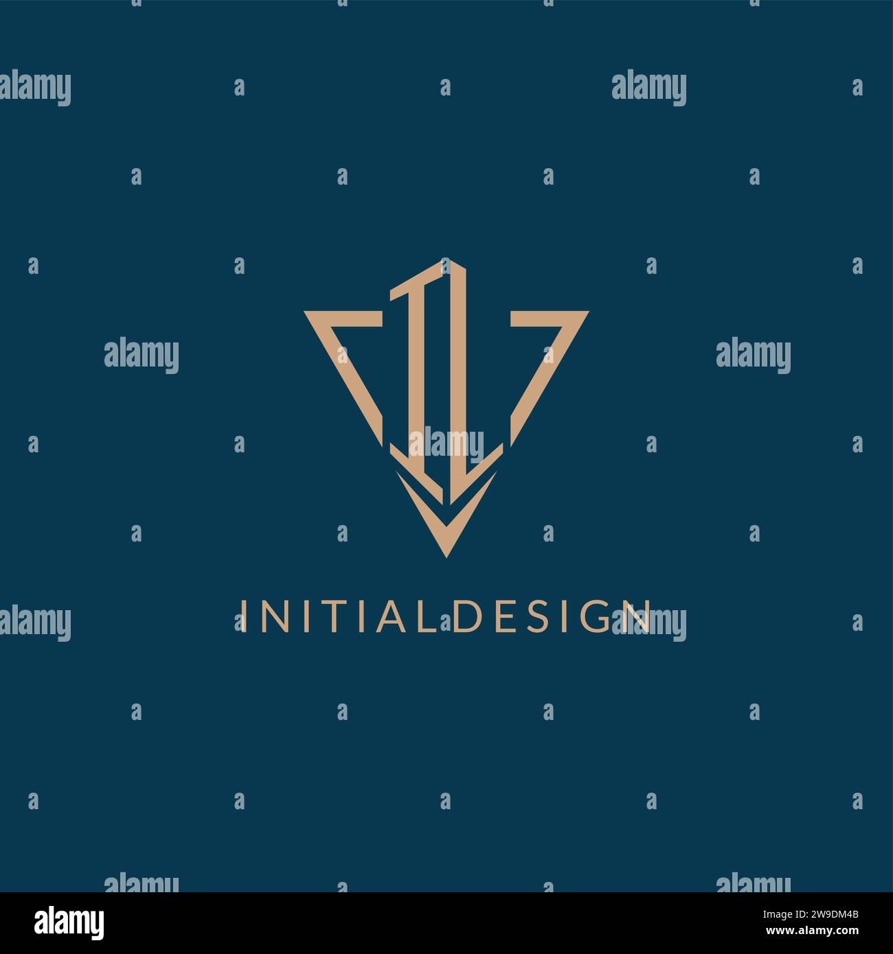 IL logo initials triangle shape style, creative logo design vector graphic Stock Vector