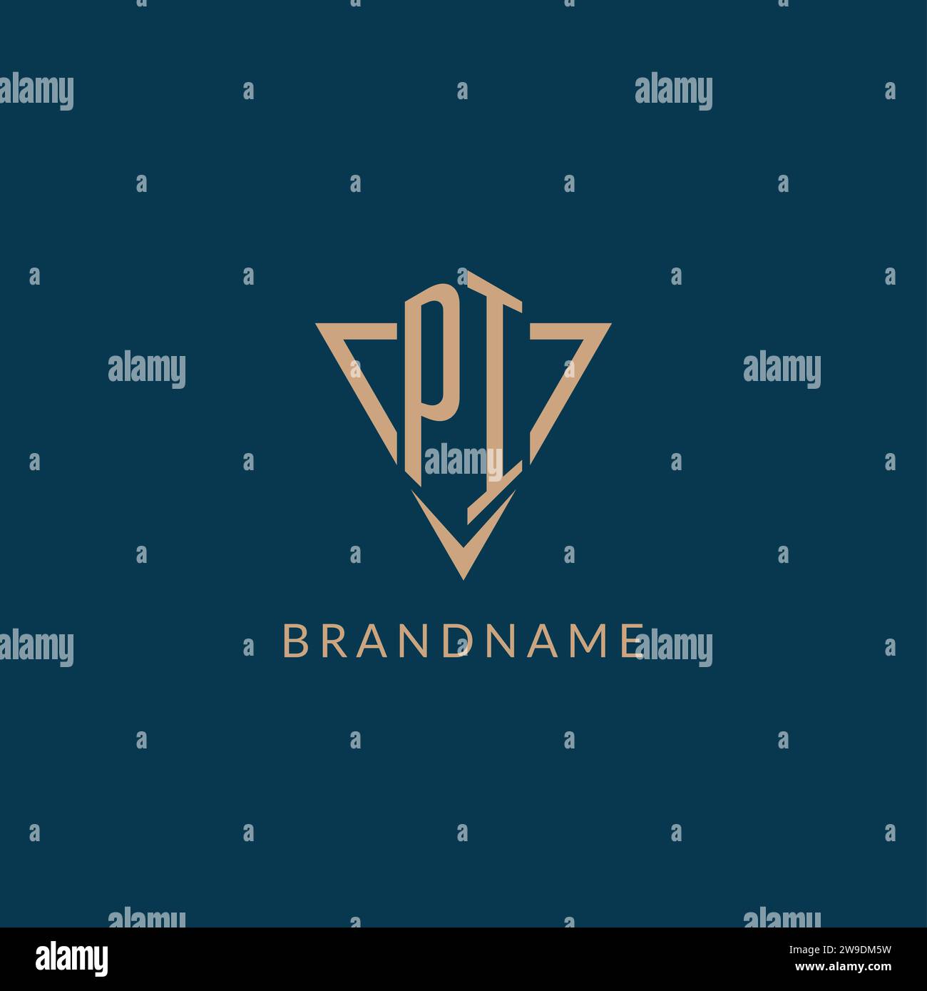 PI logo initials triangle shape style, creative logo design vector graphic Stock Vector