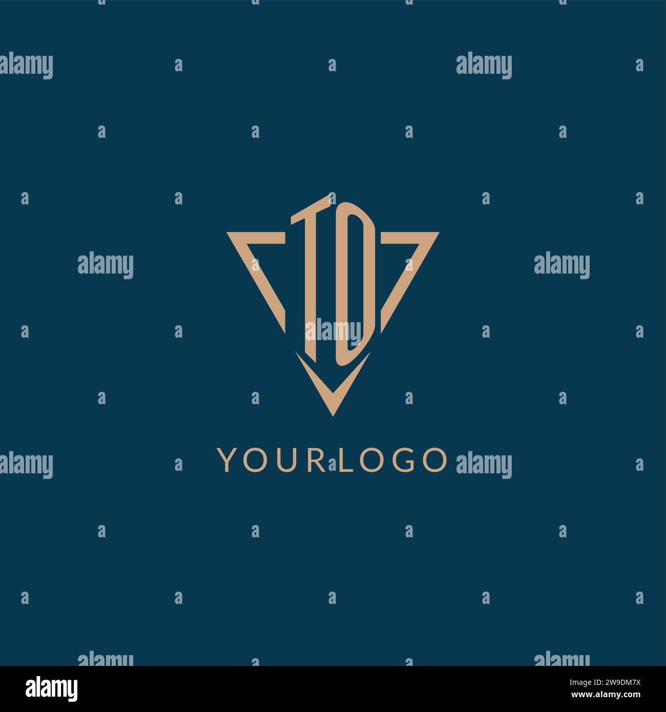 TO logo initials triangle shape style, creative logo design vector graphic Stock Vector