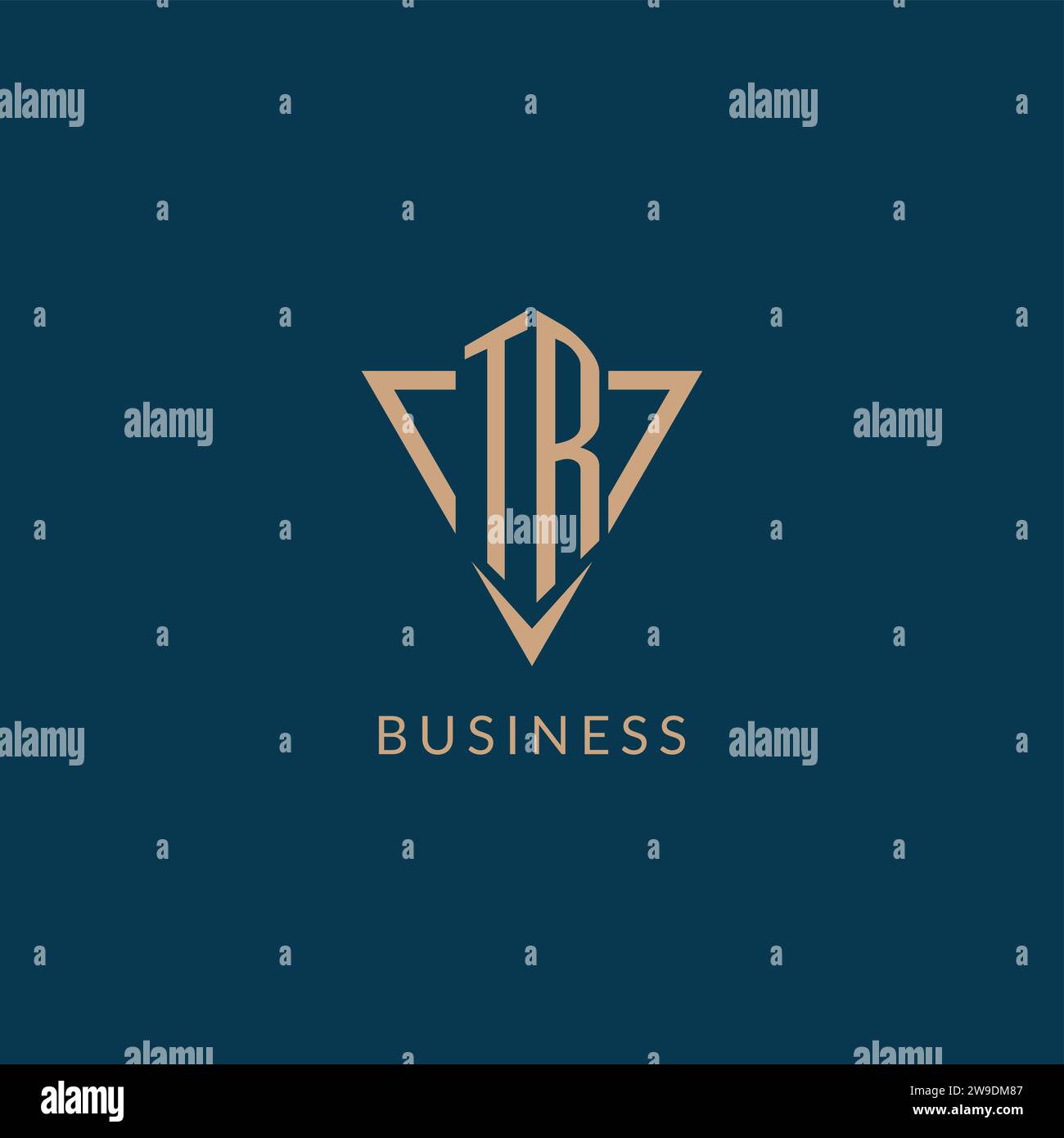 TR logo initials triangle shape style, creative logo design vector graphic Stock Vector