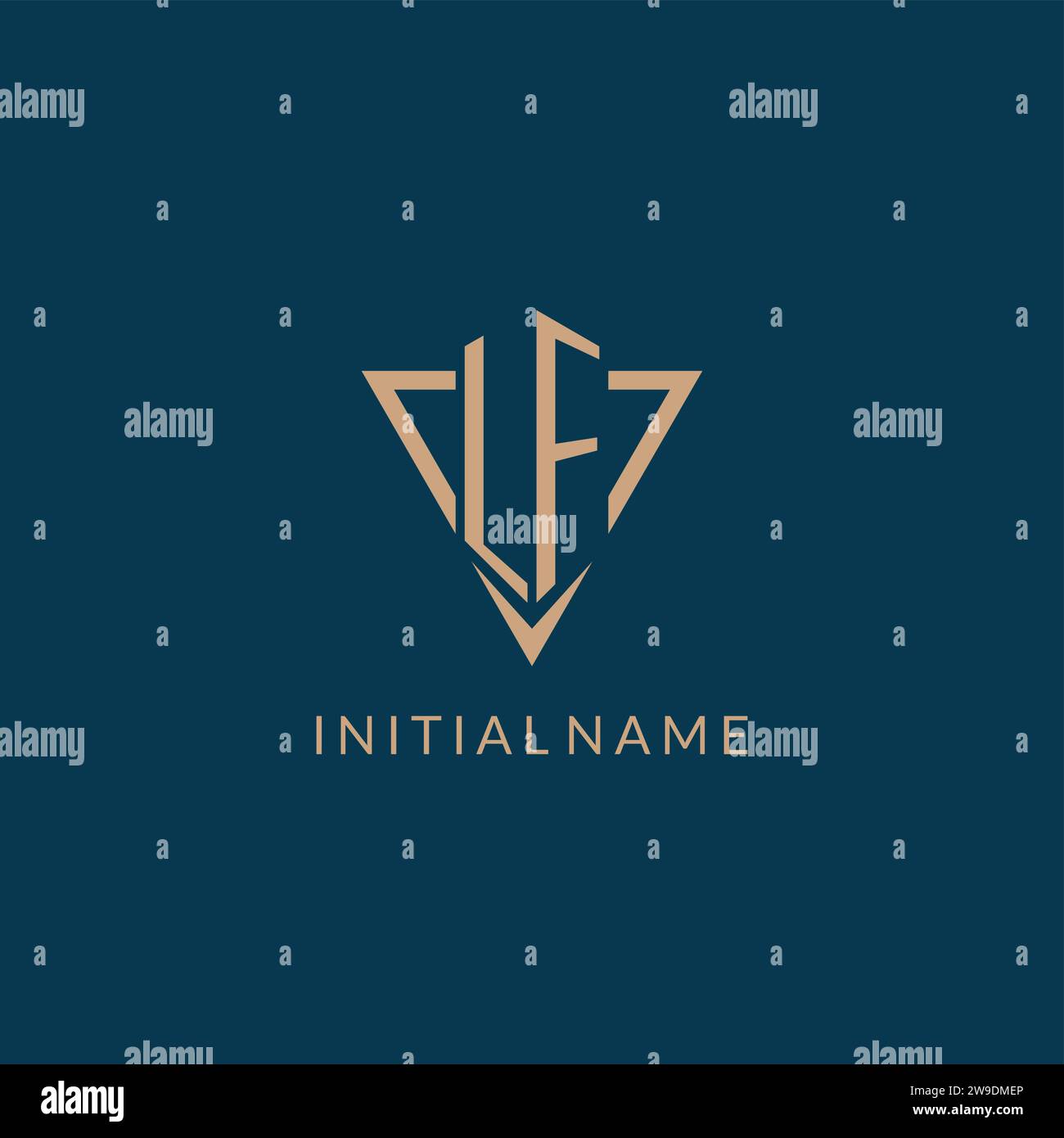 LF logo initials triangle shape style, creative logo design vector graphic Stock Vector