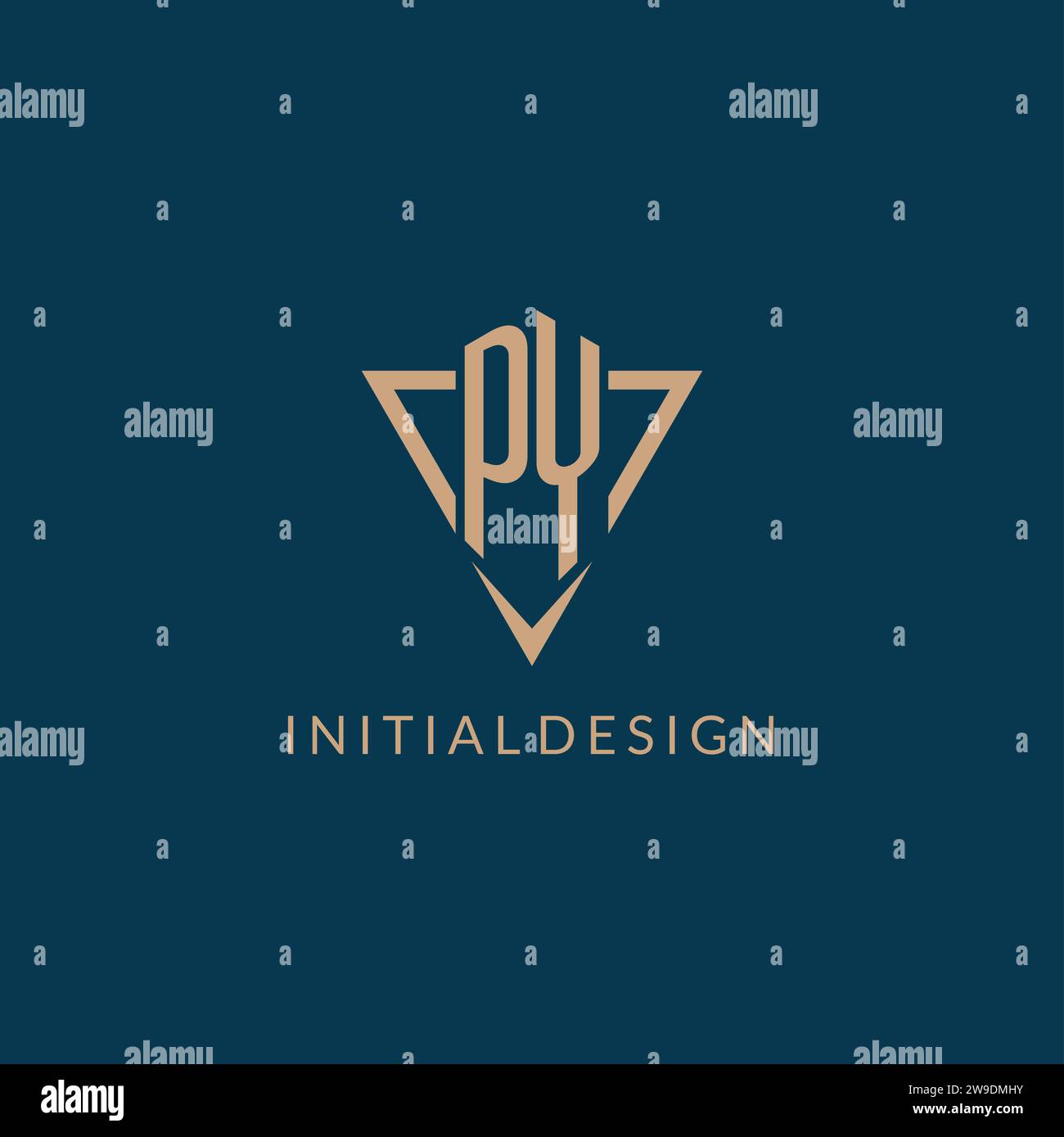 PY logo initials triangle shape style, creative logo design vector graphic Stock Vector