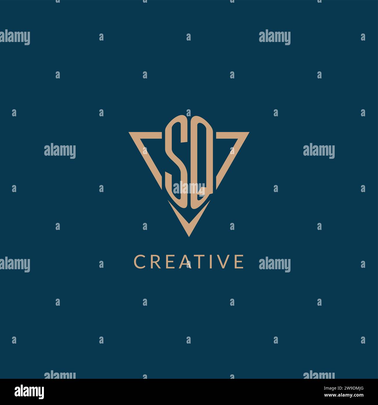 SQ logo initials triangle shape style, creative logo design vector graphic Stock Vector