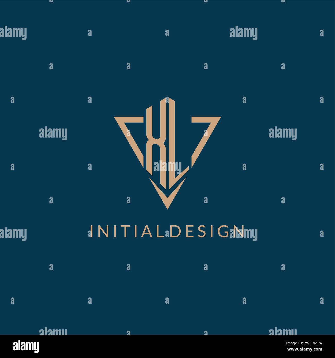 XL logo initials triangle shape style, creative logo design vector graphic Stock Vector