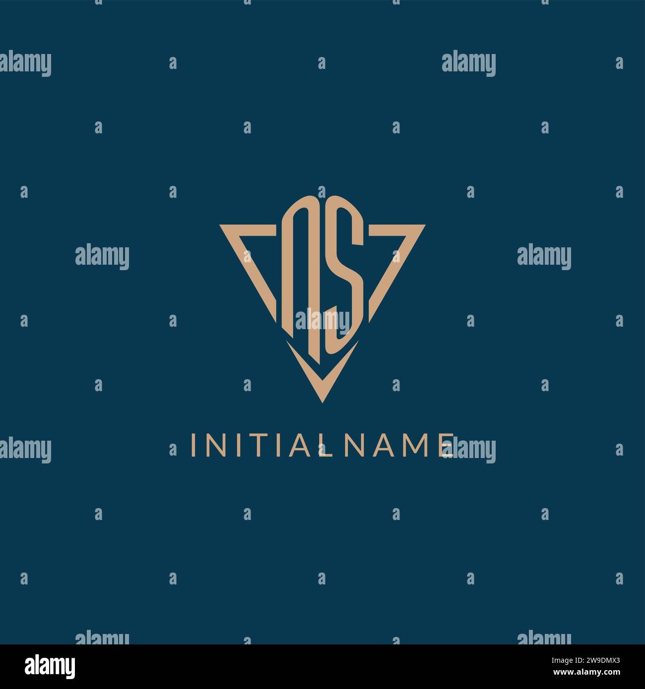 NS logo initials triangle shape style, creative logo design vector graphic Stock Vector