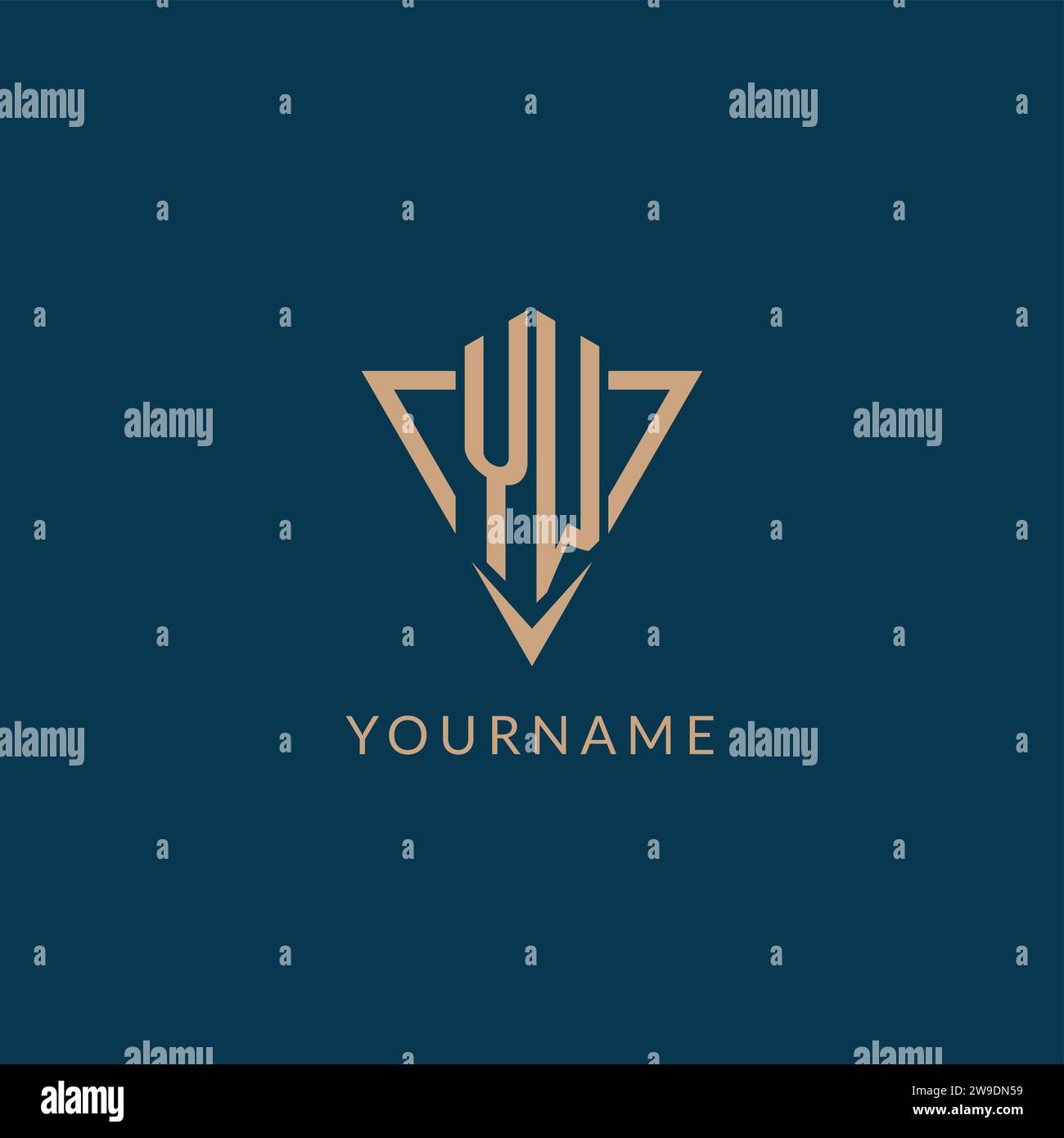 YW logo initials triangle shape style, creative logo design vector graphic Stock Vector