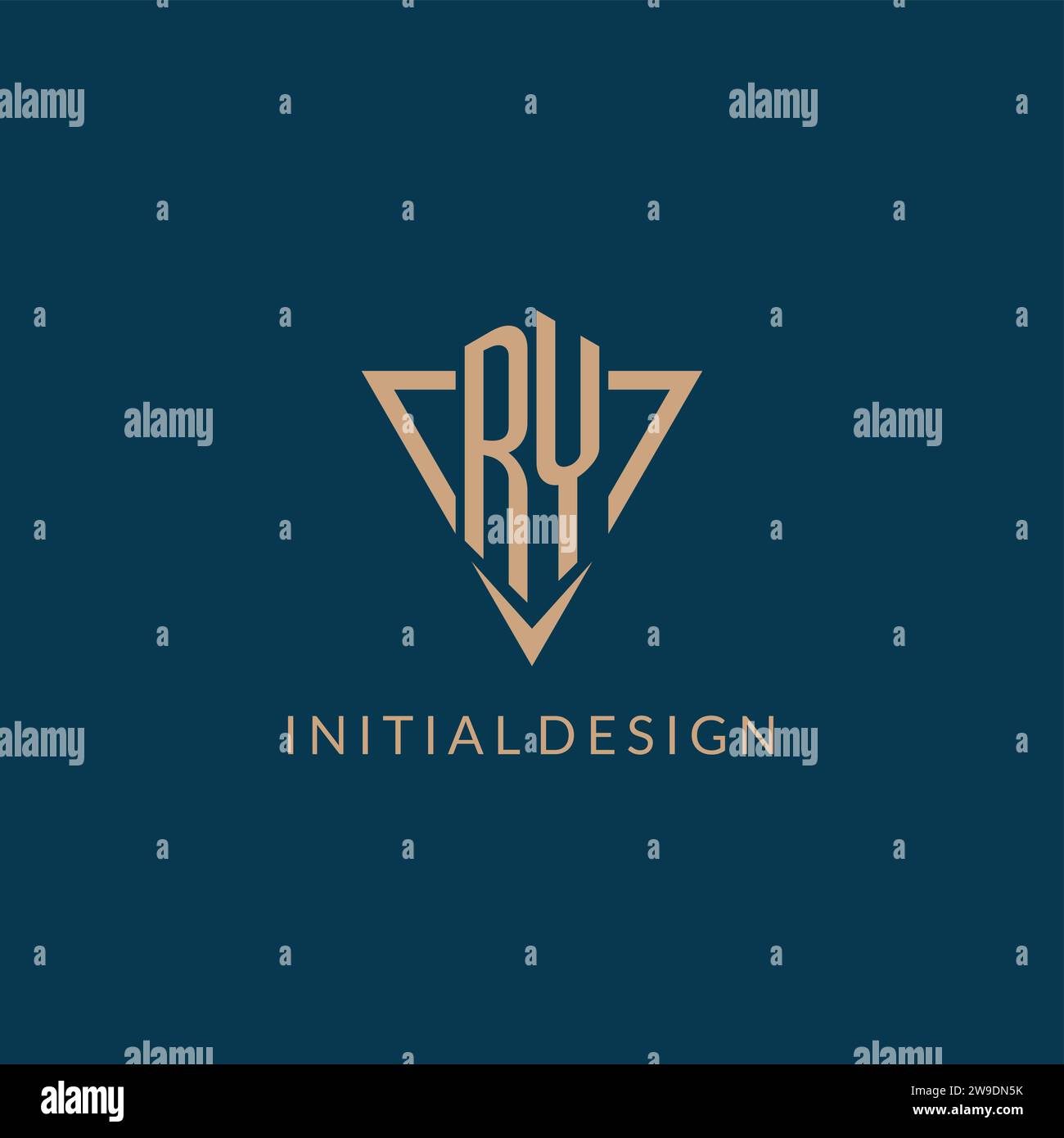 RY logo initials triangle shape style, creative logo design vector graphic Stock Vector