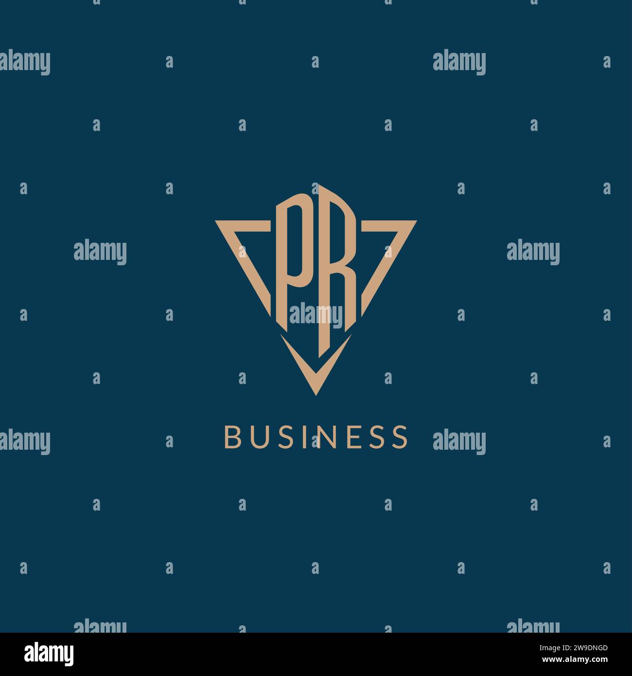 PR logo initials triangle shape style, creative logo design vector graphic Stock Vector