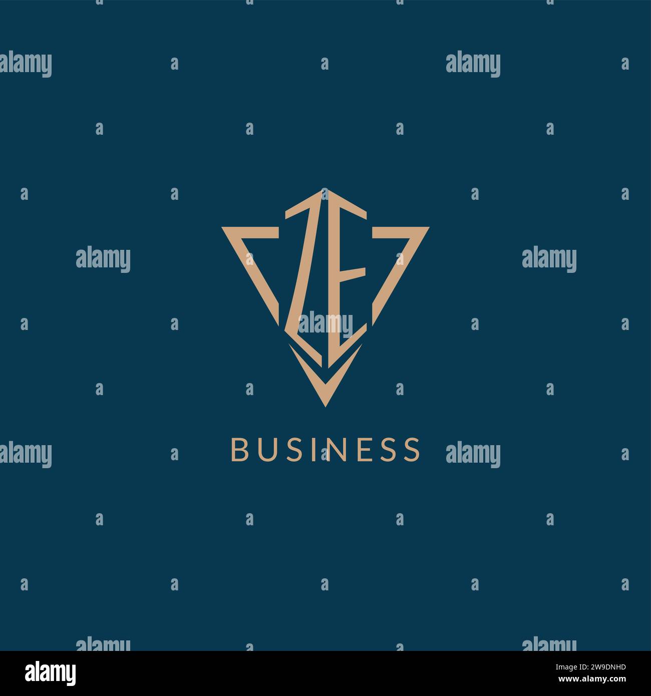ZE logo initials triangle shape style, creative logo design vector graphic Stock Vector