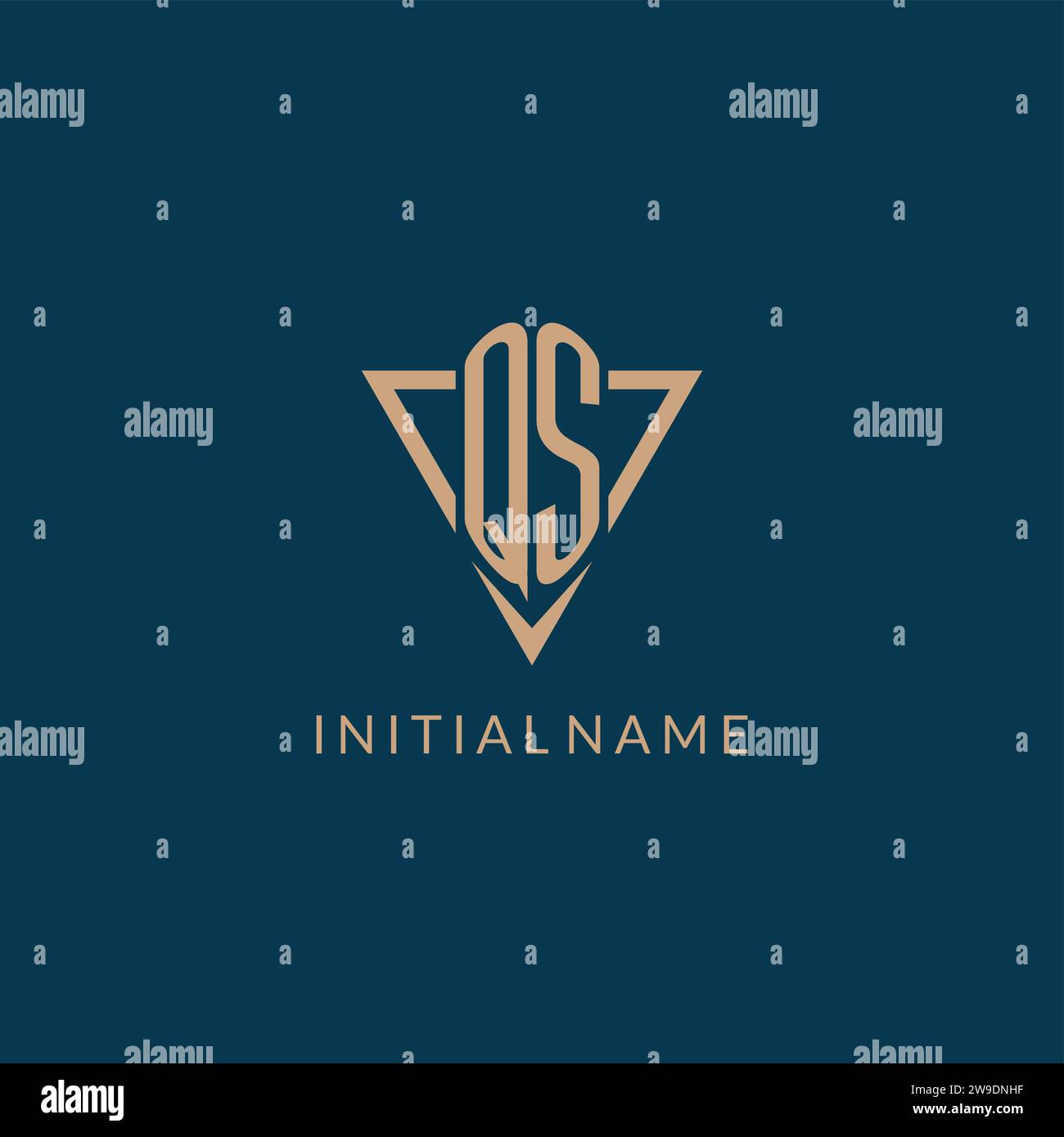 QS logo initials triangle shape style, creative logo design vector graphic Stock Vector