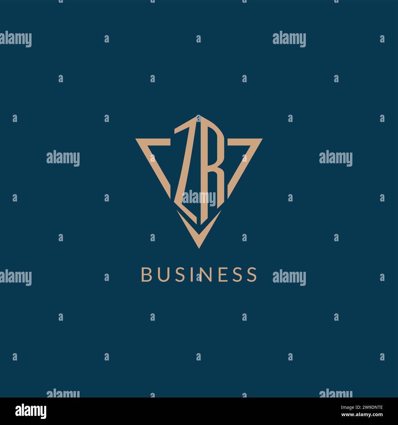 ZR logo initials triangle shape style, creative logo design vector graphic Stock Vector