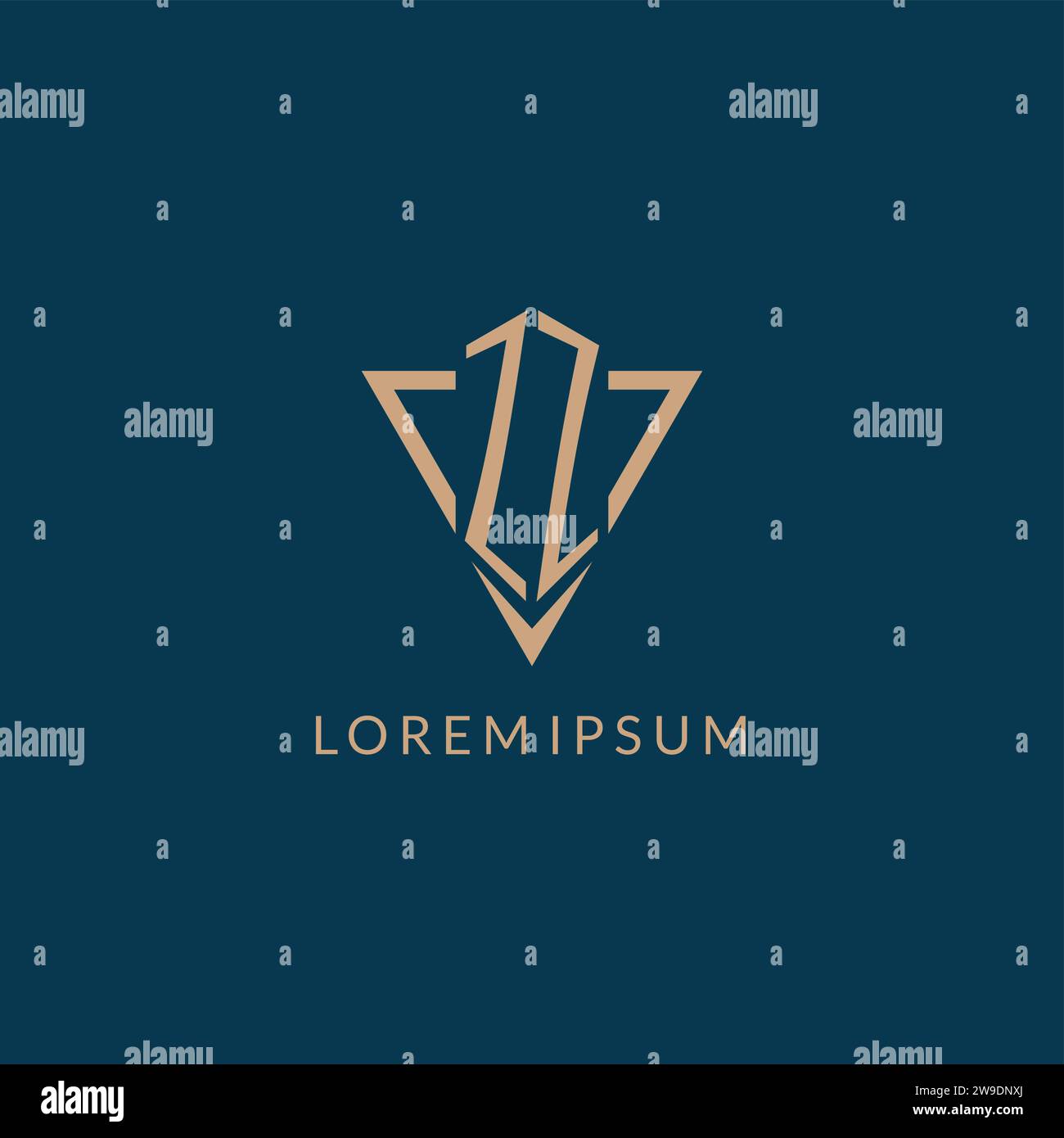 ZZ logo initials triangle shape style, creative logo design vector graphic Stock Vector