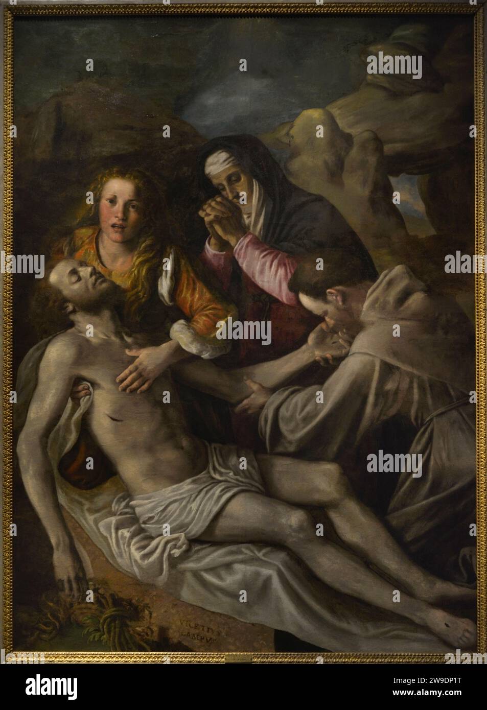 Vincenzo Campi (1536-1591). Italian artist.  Murning at Christ's Deposition (Compianto su Cristo morto). Oil on canvas, 1575-1577. Museo Civico Ala Ponzone. Cremona. Lombardy. Italy. Stock Photo