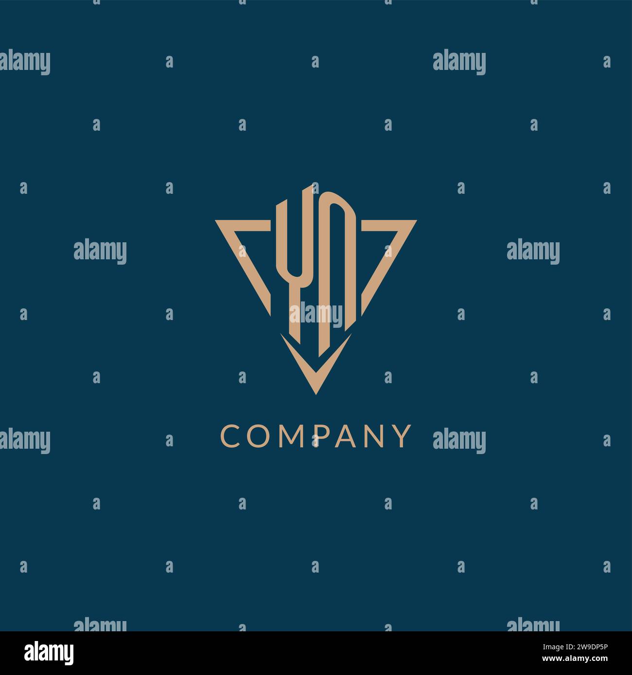 YN logo initials triangle shape style, creative logo design vector graphic Stock Vector