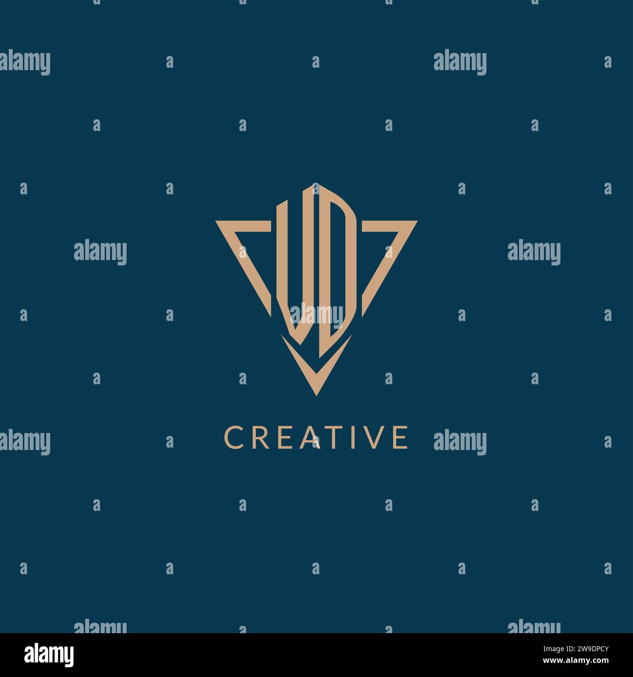 VD logo initials triangle shape style, creative logo design vector graphic Stock Vector