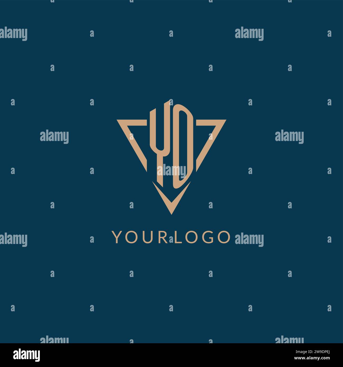 YO logo initials triangle shape style, creative logo design vector graphic Stock Vector