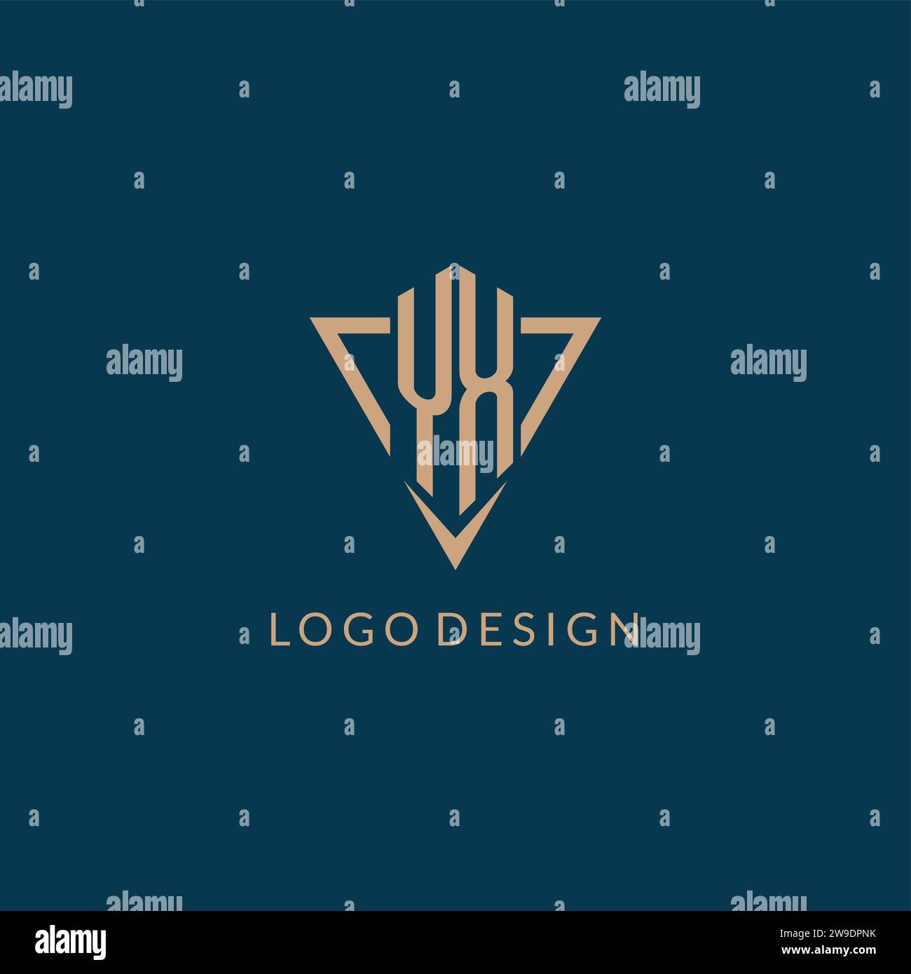 YX logo initials triangle shape style, creative logo design vector graphic Stock Vector