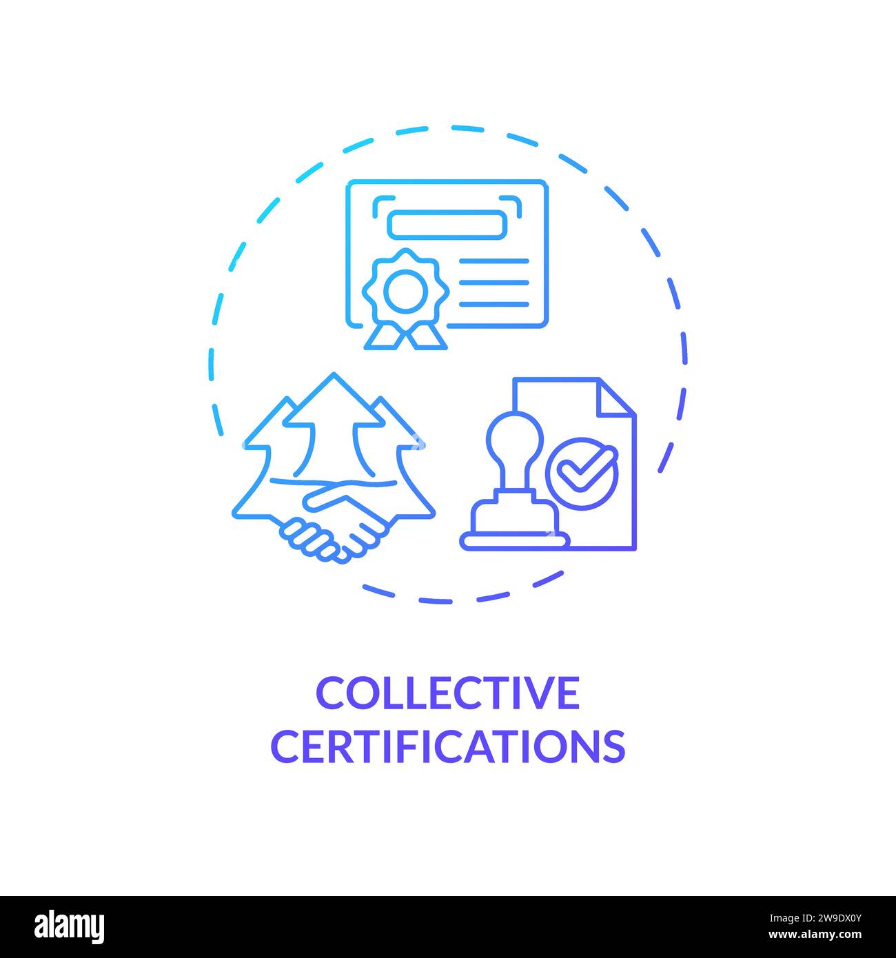 Thin line gradient collective certifications icon concept Stock Vector