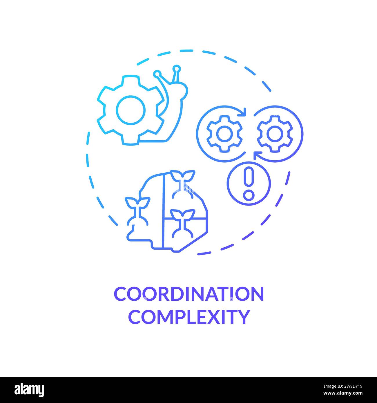 Thin line gradient coordination complexity icon concept Stock Vector