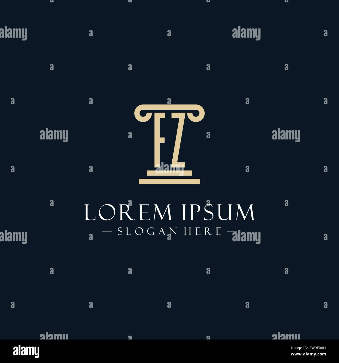 FZ initial monogram logos with pillar shapes style design ideas Stock ...
