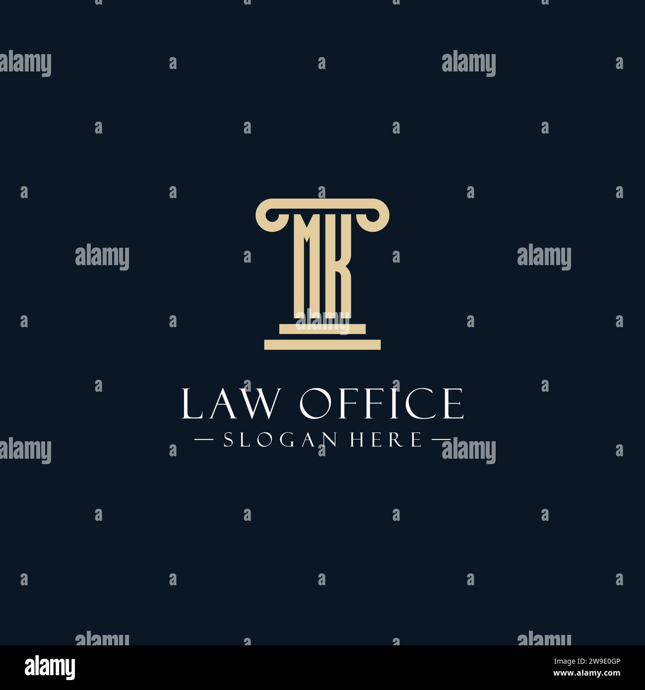 MK initial monogram logos with pillar shapes style design ideas Stock ...
