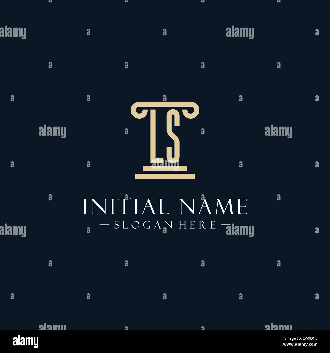LS initial monogram logos with pillar shapes style design ideas Stock ...