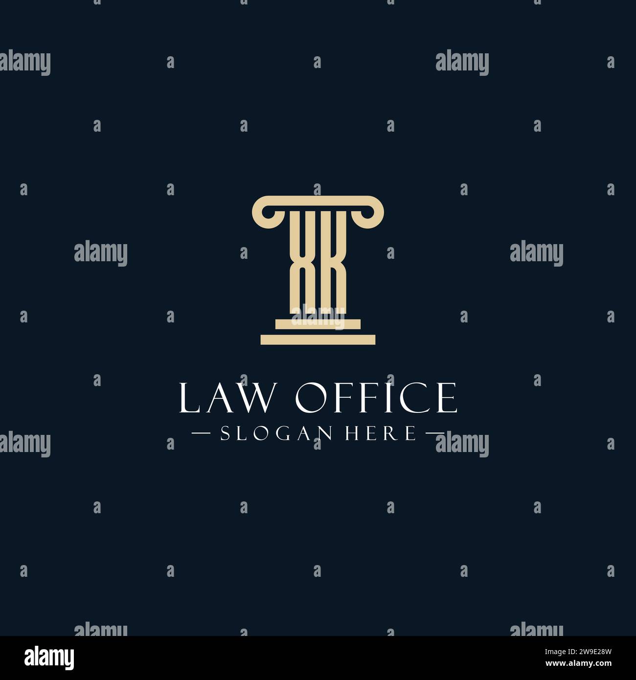 XK initial monogram logos with pillar shapes style design ideas Stock ...