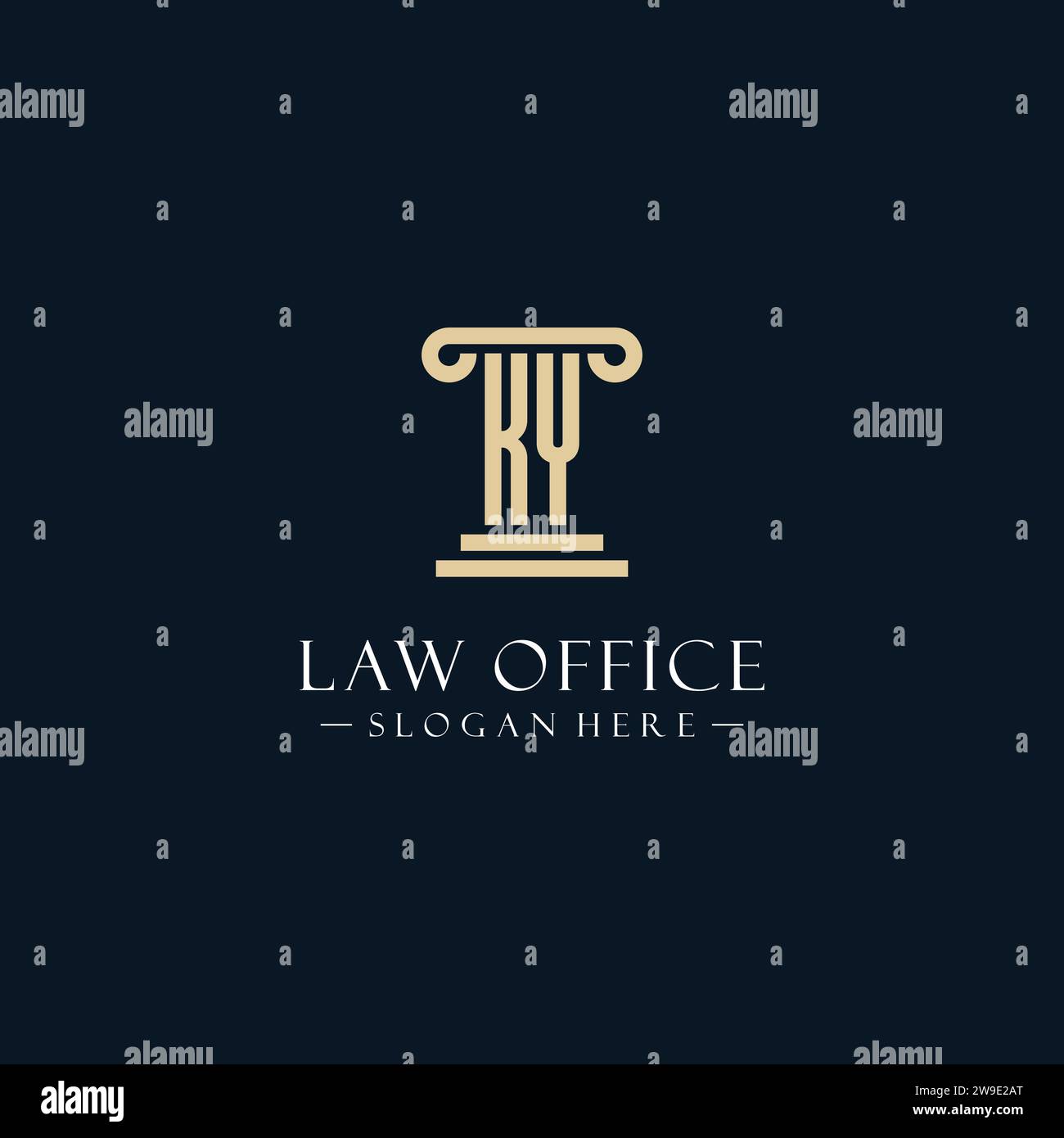 KY initial monogram logos with pillar shapes style design ideas Stock ...