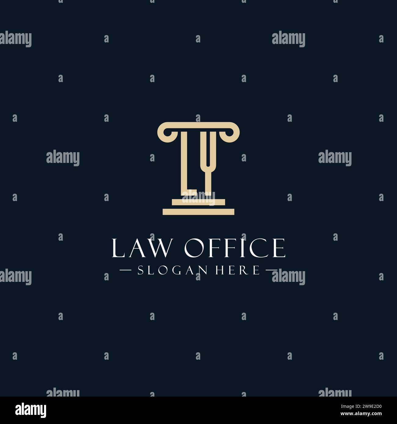 LY initial monogram logos with pillar shapes style design ideas Stock ...