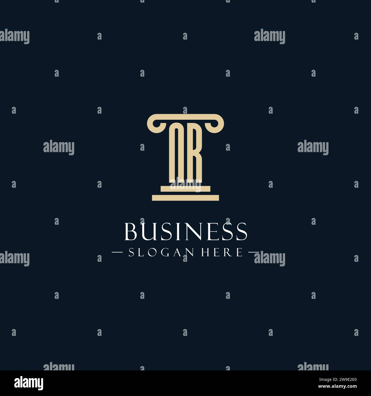 N R Monogram NR initial monogram logos with pillar shapes style design ideas Stock ...