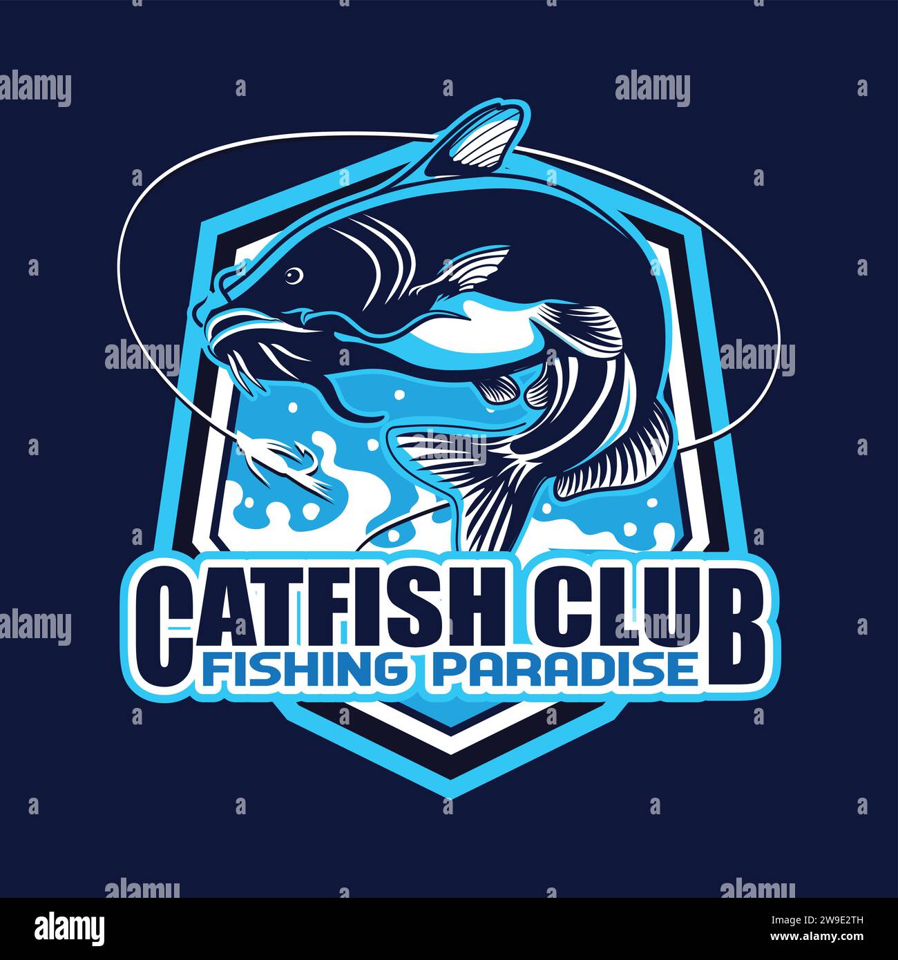 Catfish Fishing Club Logo Vector Design Stock Vector Image & Art Alamy