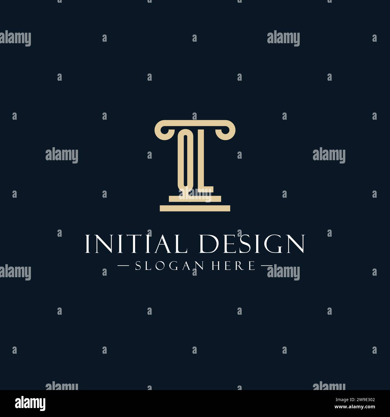 QL initial monogram logos with pillar shapes style design ideas Stock ...