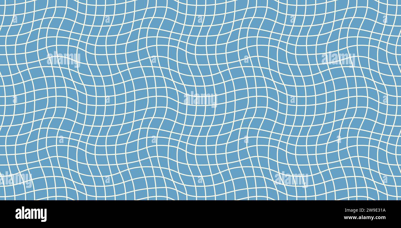 Seamless geometric pattern with woven and distorted checkers that create optical illusionVector illustration Stock Vector