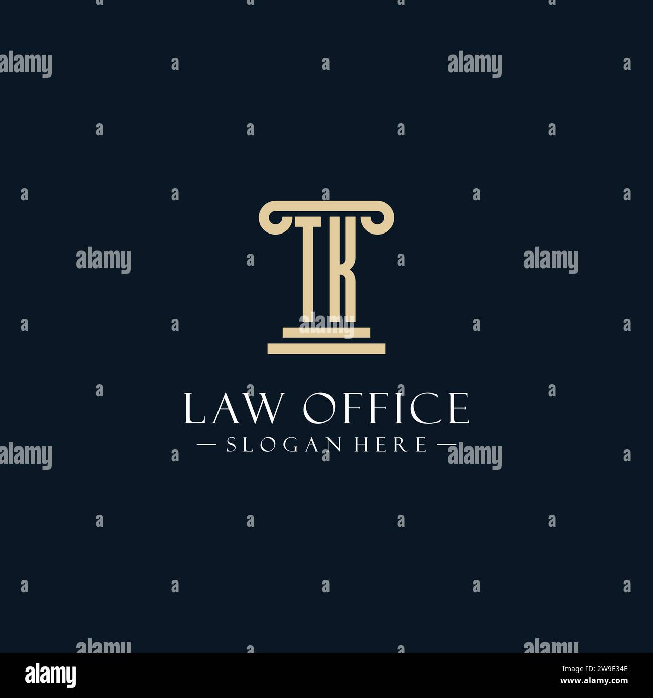 TK initial monogram logos with pillar shapes style design ideas Stock ...