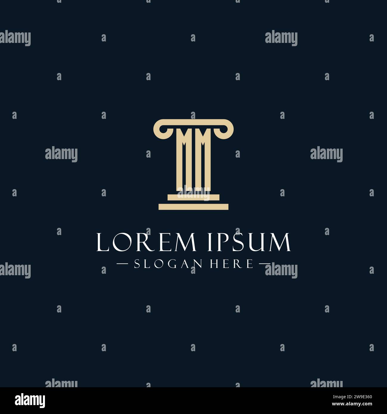 MM initial monogram logos with pillar shapes style design ideas Stock ...