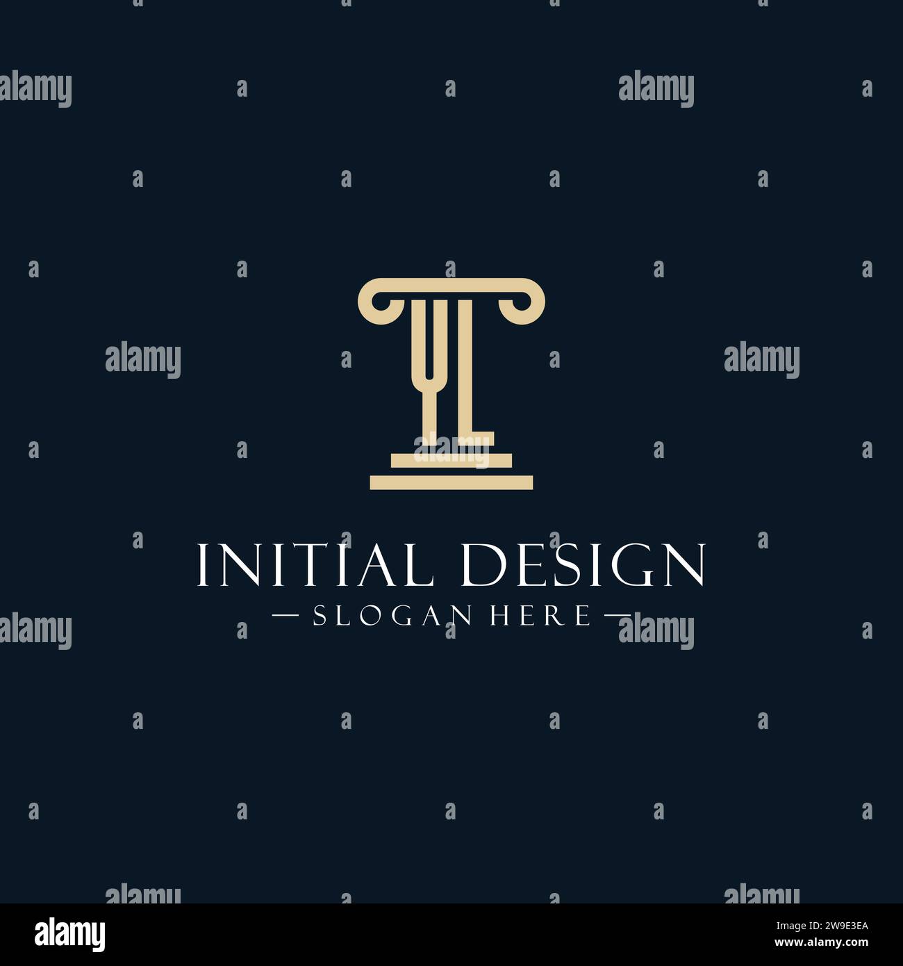 YL initial monogram logos with pillar shapes style design ideas Stock ...