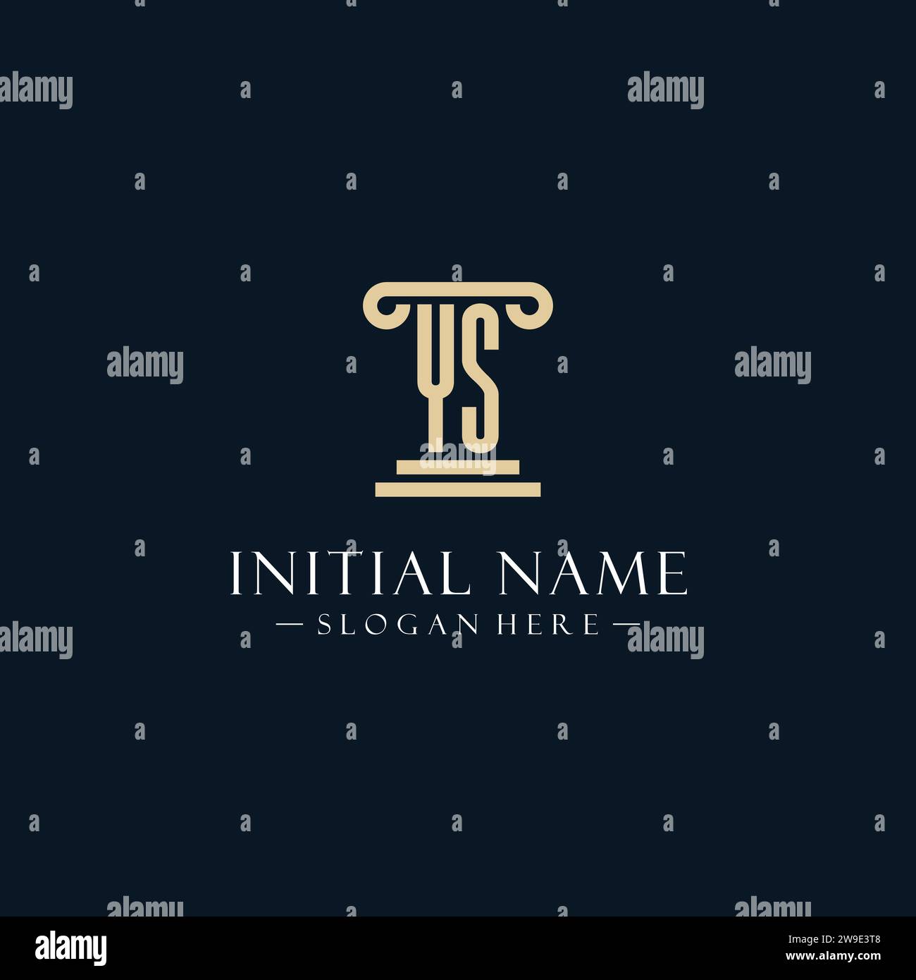 YS initial monogram logos with pillar shapes style design ideas Stock ...