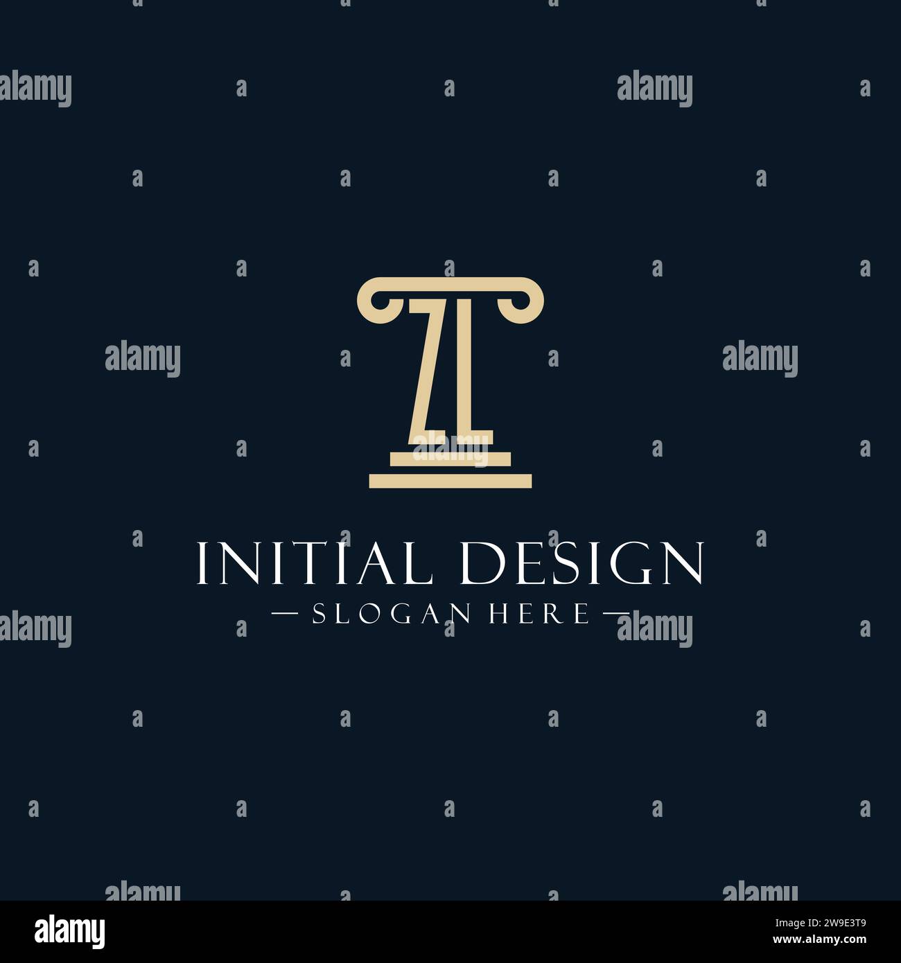 ZL initial monogram logos with pillar shapes style design ideas Stock ...
