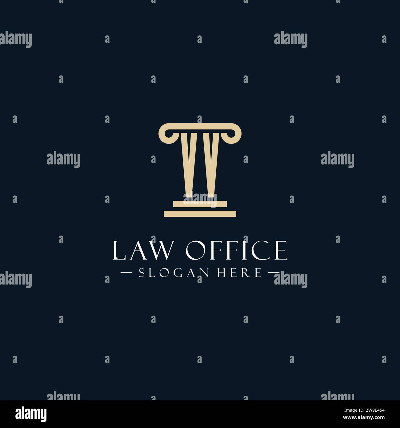 VV initial monogram logos with pillar shapes style design ideas Stock Vector