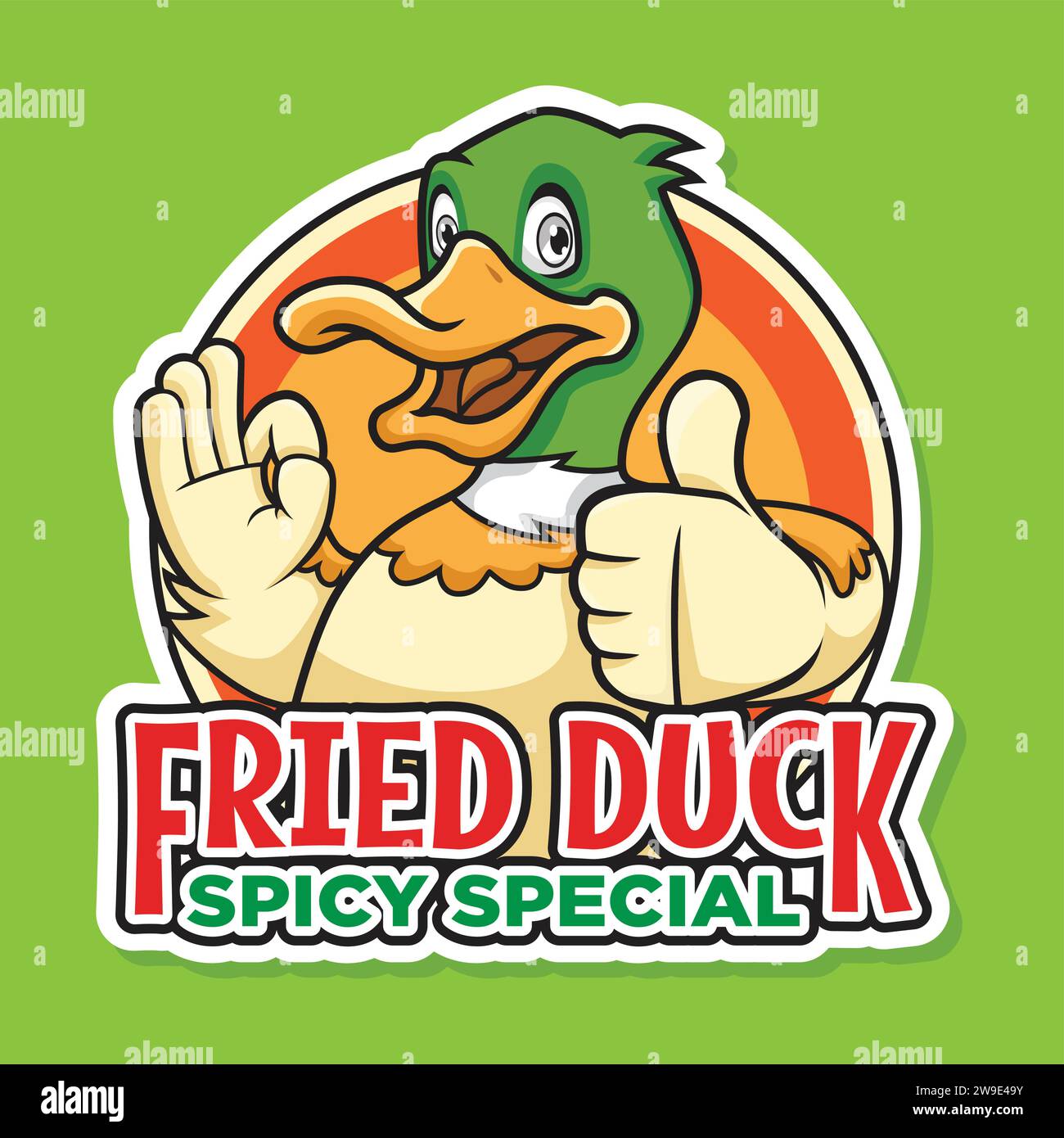 Duck Logo Mascot Fried and Grilled Restaurant Stock Vector Image & Art