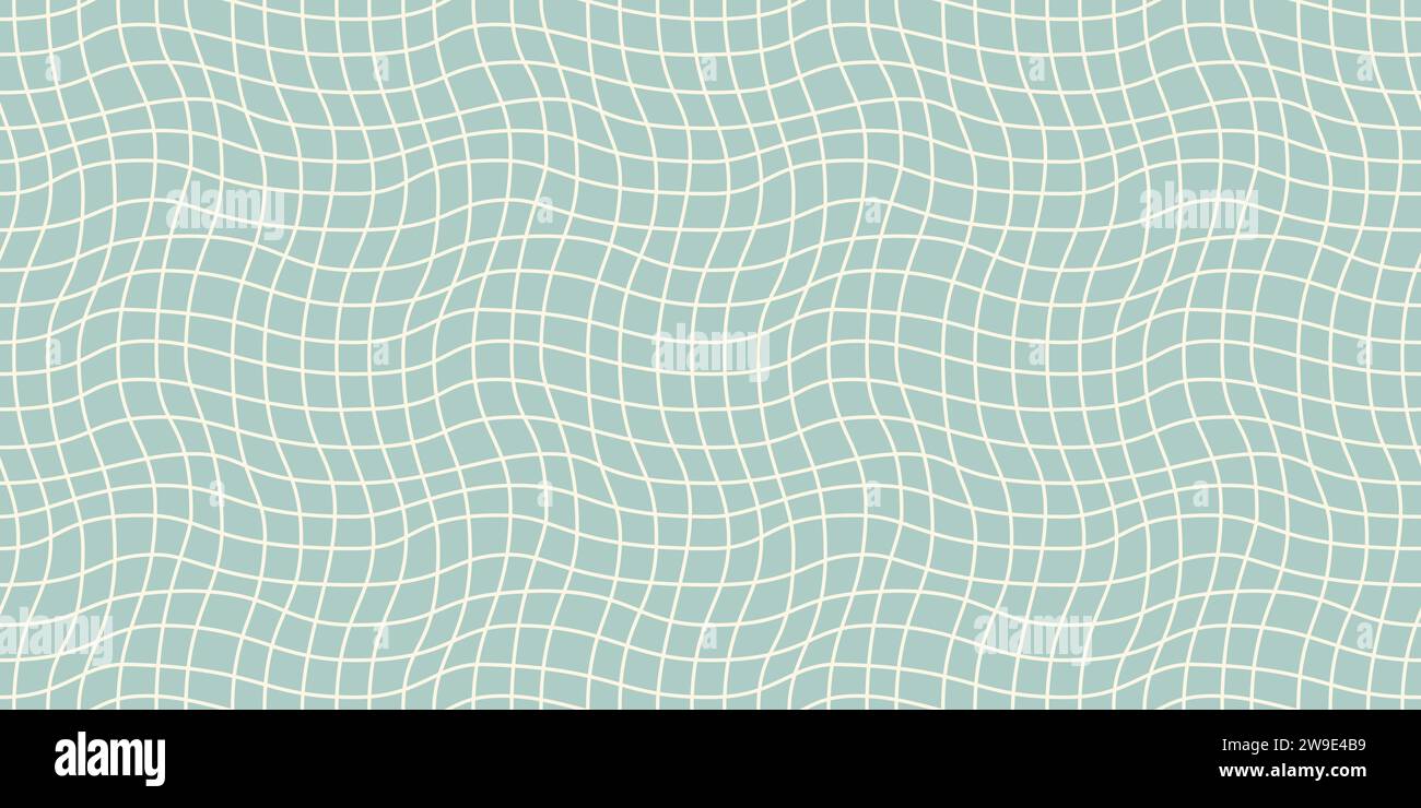 Seamless geometric pattern with woven and distorted checkers that create optical illusionVector illustration Stock Vector